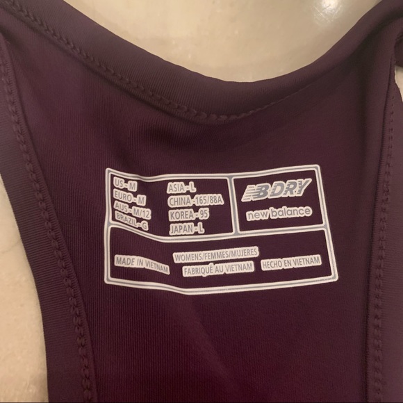New Balance Pink and Dark Purple Racerback Tank Top with Built in Bra Size M - Picture 5 of 16
